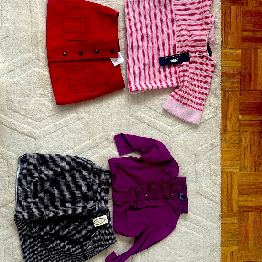 4 piece skirt and top are brand new bonpoint and tops are Marc Jacobs.